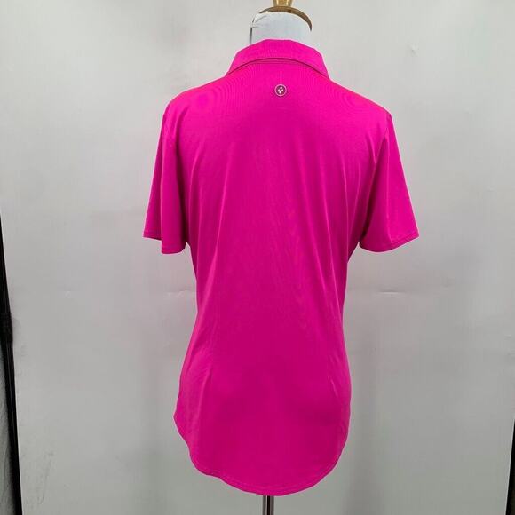 JoFit Polo Shirt Womens Small Pomegranate 1/4 Zip Short Sleeve Performance Golf - Picture 5 of 10